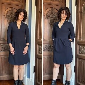 Ottod’Ame Navy Blue Women's V-Neck Dress Size 6
